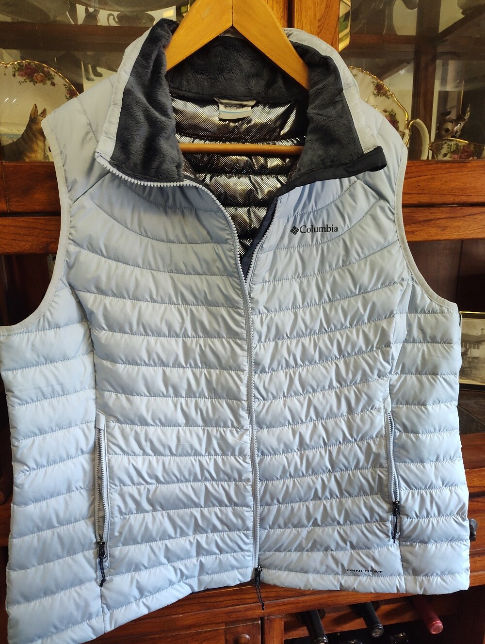 Columbia Light Blue Quilted Packable Women's' Puffer Vest Omni Heat
